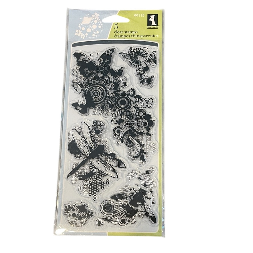 Inkadinkado Clear Stamps BUTTERFLIES DRAGONFLY 99115 Card Making Crafting NEW